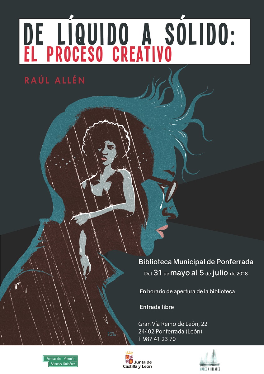 La Biblioteca de Ponferrada acoge «De líquido a sólido: El proceso creativo»